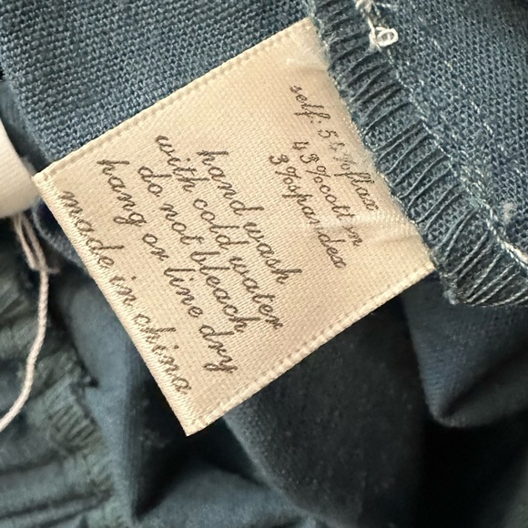 Peach Love Flax Cotton Teal Pull On Pants Size S - Picture 6 of 6